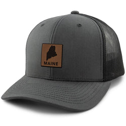 Maine Leather Patch Classic Trucker: Trucker Hat / Charcoal