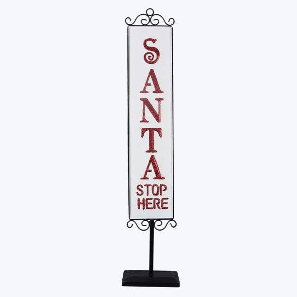 Metal Christmas Santa Vertical Sign