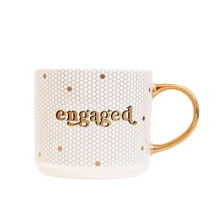 Engaged Gold Tile Coffee Mug - Gifts & Home Decor