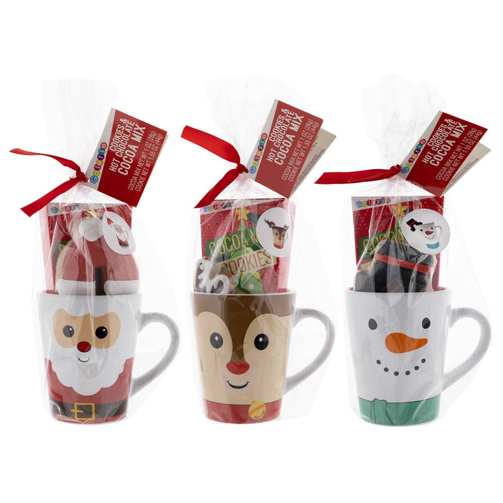 Galerie Christmas Mug with Hot Cocoa Mix and Cookies Assort