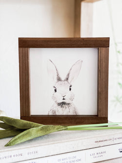 Watercolor Bunny | Spring Easter Wood Sign: 17x17"