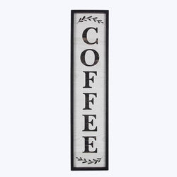 Wood Framed Vertical Coffee Wall Sign