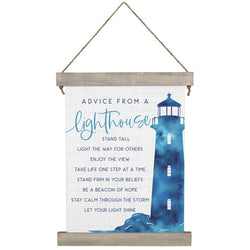 Advice Lighthouse  - Hanging Canvas: 10" x 17" x .375"