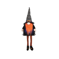 Halloween Orange Dangle Leg Gnome W/LED Figurine