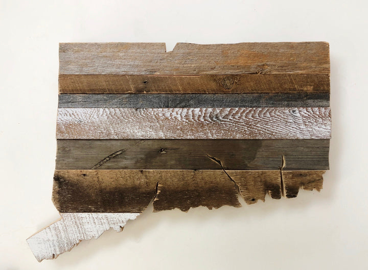 Connecticut Reclaimed Barn Wood State Cutout