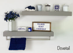 Bathroom Shelves Set - Set of Two Shelves, One Towel Bar | Painted | Satin Nickel